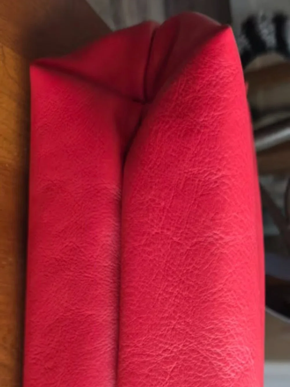Portland Leather Goods | Original Tote | Large w/zip | POPPY RED w/black handles